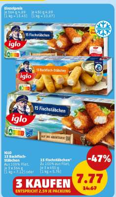 Iglo 13 Backfisch-Stäbchen
