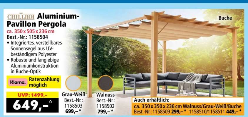 Aluminium-Pavillon Pergola