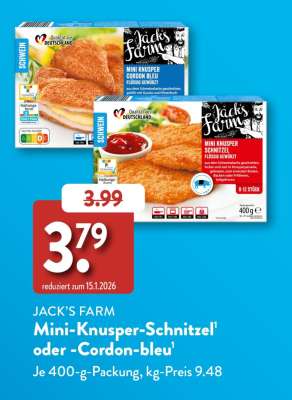 Jack's Farm Mini-Knusper-Schnitzel oder Cordon-bleu