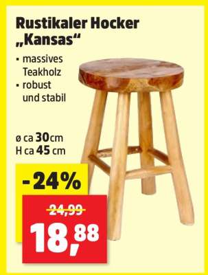 Rustikaler Hocker „Kansas“