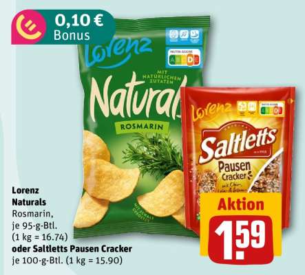 Lorenz Naturals Rosmarin oder Saltletts Pausen Cracker