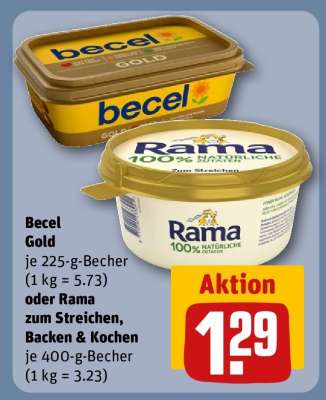 Becel Gold oder Rama zum Streichen, Backen & Kochen
