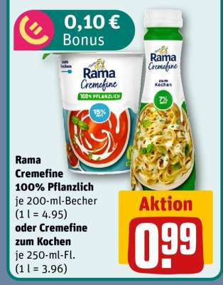 Rama Cremefine 100% Pflanzlich oder Cremefine zum Kochen