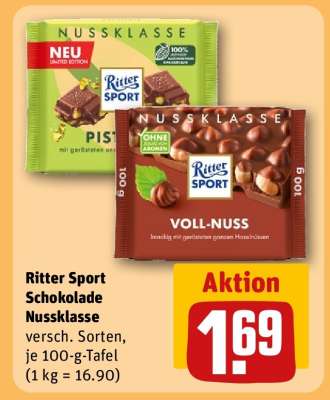 Ritter Sport Schokolade Nussklasse