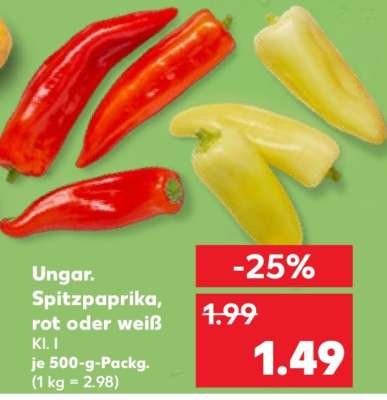 Ungar. Spitzpaprika, rot oder weiß
