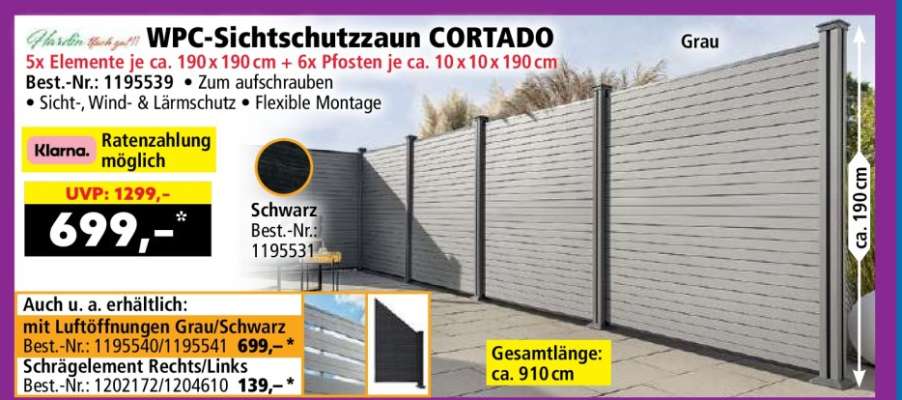 WPC-Sichtschutzzaun CORTADO