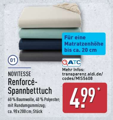 NOVITESSE Renforcé-Spannbetttuch