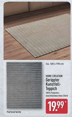 HOME CREATION Gerippter Kunstfell-Teppich
