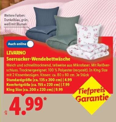 LIVARNO Seersucker-Wendebettwäsche