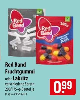 Red Band Fruchtgummi oder Lakritz