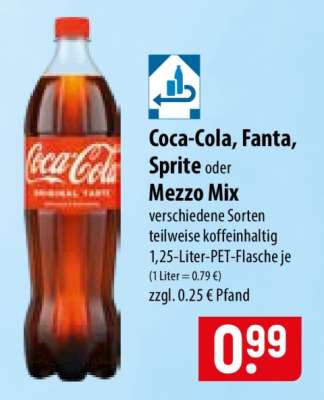 Coca-Cola, Fanta, Sprite oder Mezzo Mix