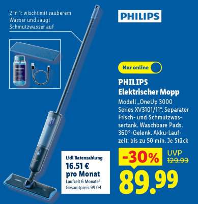 PHILIPS Elektrischer Mopp