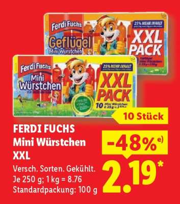Ferdi Fuchs Mini Würstchen XXL