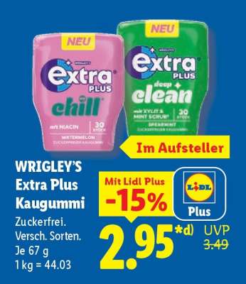 WRIGLEY’S Extra Plus Kaugummi