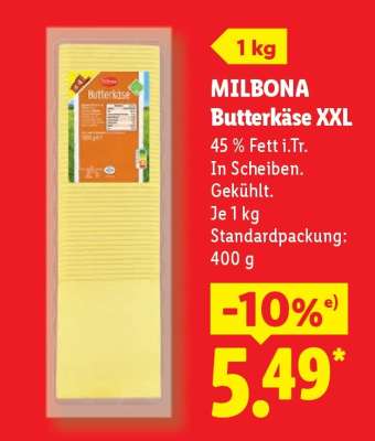 Milbona Butterkäse XXL