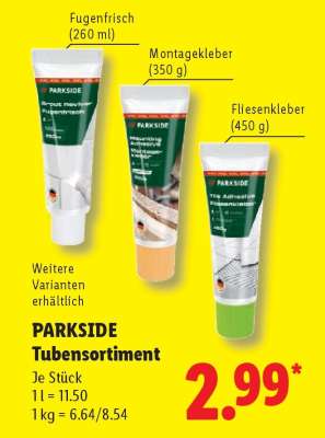PARKSIDE Tubensortiment