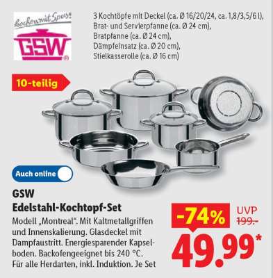 GSW Edelstahl-Kochtopf-Set