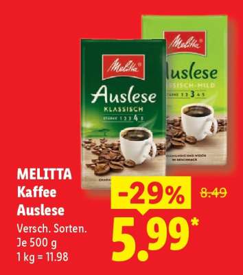 Melitta Kaffee Auslese