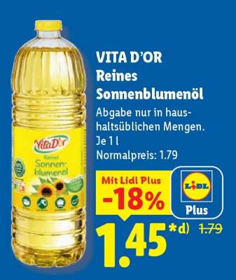 Vita D'or Reines Sonnenblumenöl