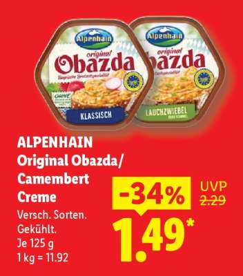 Alpenhain Original Obazda/Camembert Creme