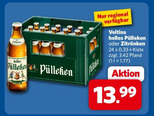 Veltins helles Pülleken oder Zitrönken