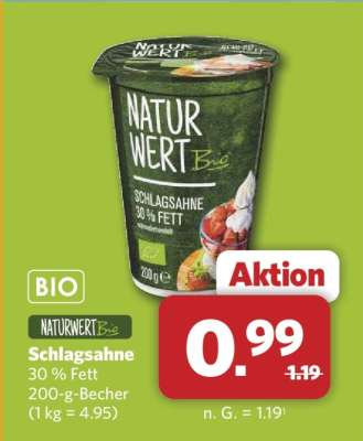 Naturwert Bio Schlagsahne