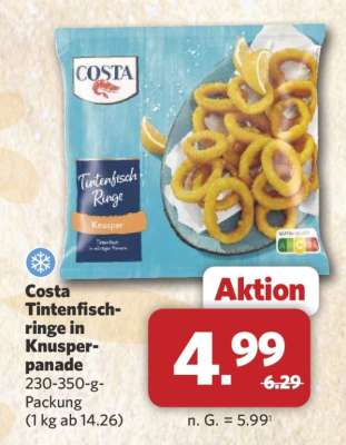 Costa Tintenfischringe in Knusperpanade