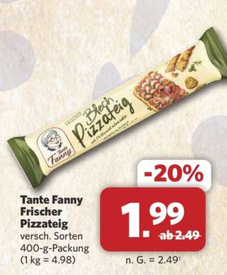 Tante Fanny Frischer Pizzateig