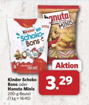 Kinder Schoko Bons oder Hanuta Minis