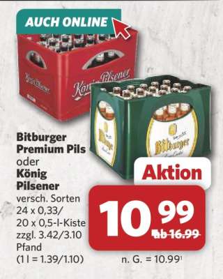 Bitburger Premium Pils oder König Pilsener