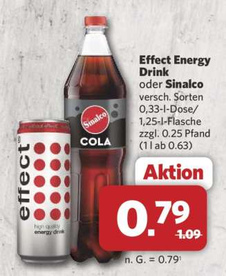 Effect Energy Drink oder Sinalco