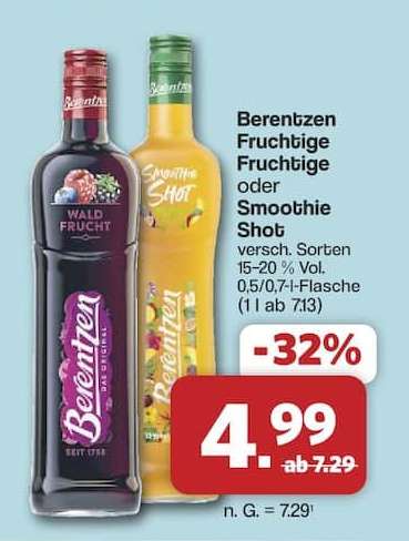 Berentzen Fruchtige Fruchtige oder Smoothie Shot