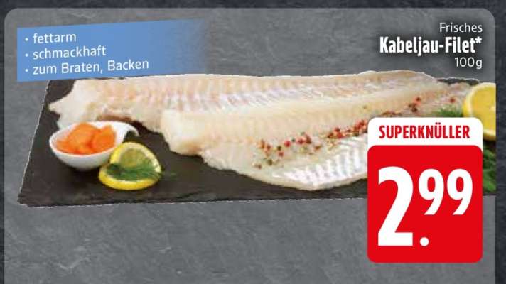 Frisches Kabeljau-Filet