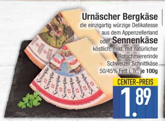 Urnäscher Bergkäse oder Sennen Käse