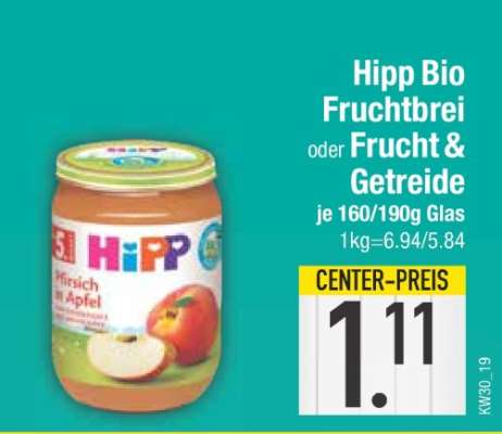 Hipp Bio Fruchtbrei oder Frucht & Getreide