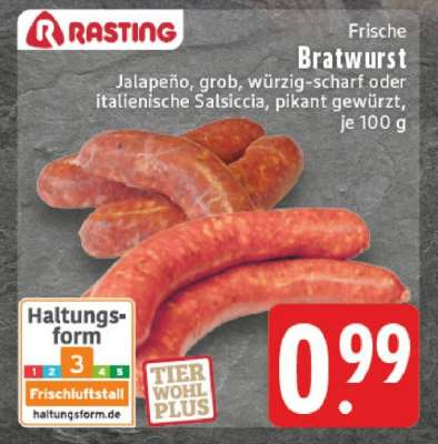 Rasting Frische Bratwurst