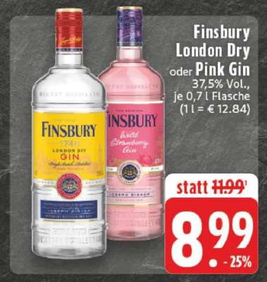 Finsbury London Dry oder Pink Gin