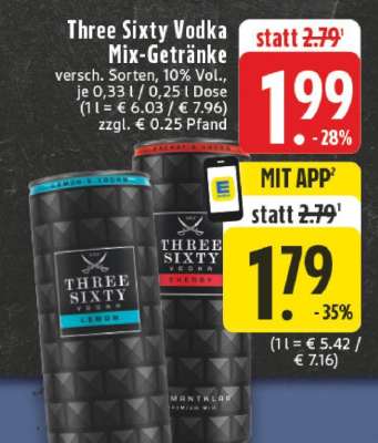 Three Sixty Vodka Mix-Getränke