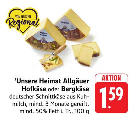 Unsere Heimat Allgäuer Hofkäse oder Bergkäse