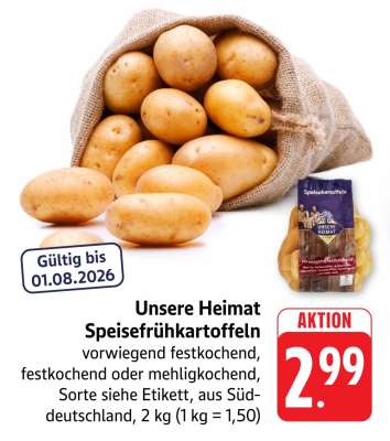 Unsere Heimat Speisefrühkartoffeln