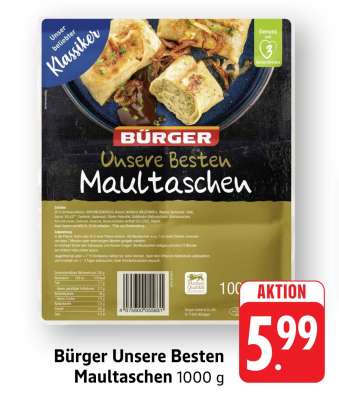 Bürger Unsere Besten Maultaschen 1000 g