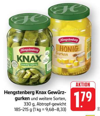 Hengstenberg Knax Gewürzgurken
