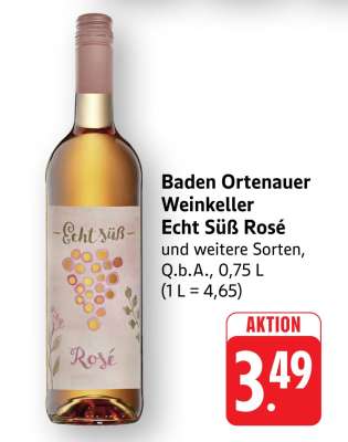 Baden Ortenauer Weinkeller Echt Süß Rosé