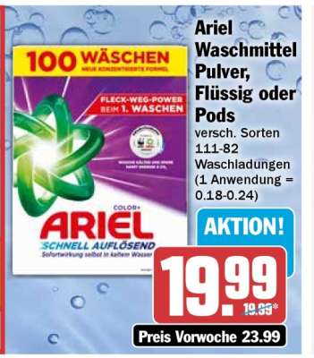 Ariel Waschmittel Pulver, Flüssig oder Pods