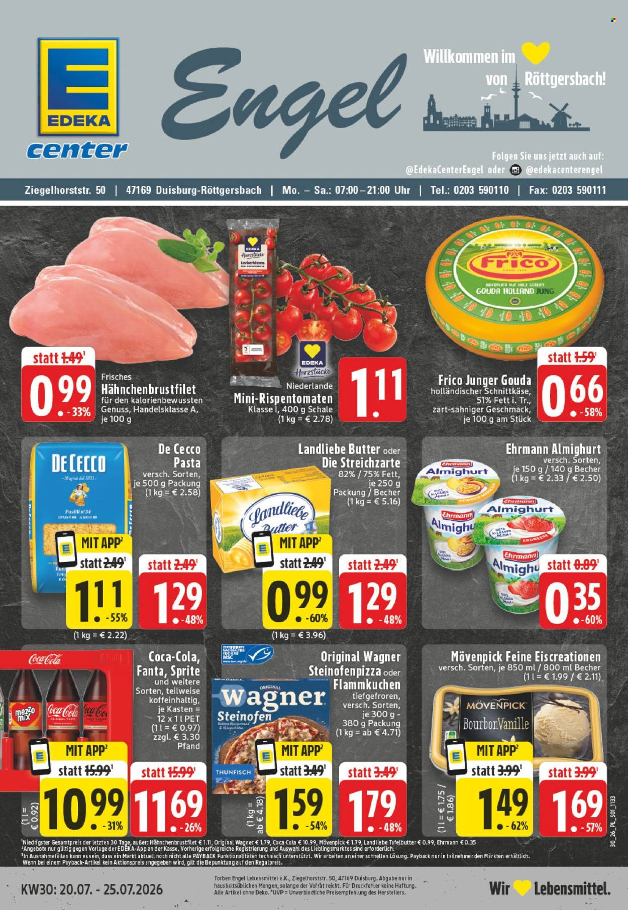 E center Prospekte  - 20.7.2026 - 25.7.2026. Seite 1