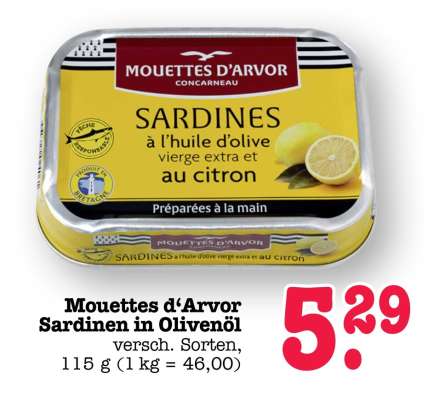 Mouettes d'Arvor Sardinen in Olivenöl