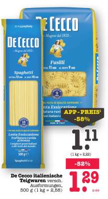 De Cecco italienische Teigwaren