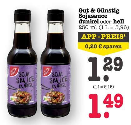 Gut & Günstig Sojasauce dunkel oder hell