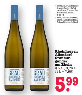 Rheinhessen Allendorf Grauburgunder am Rhein