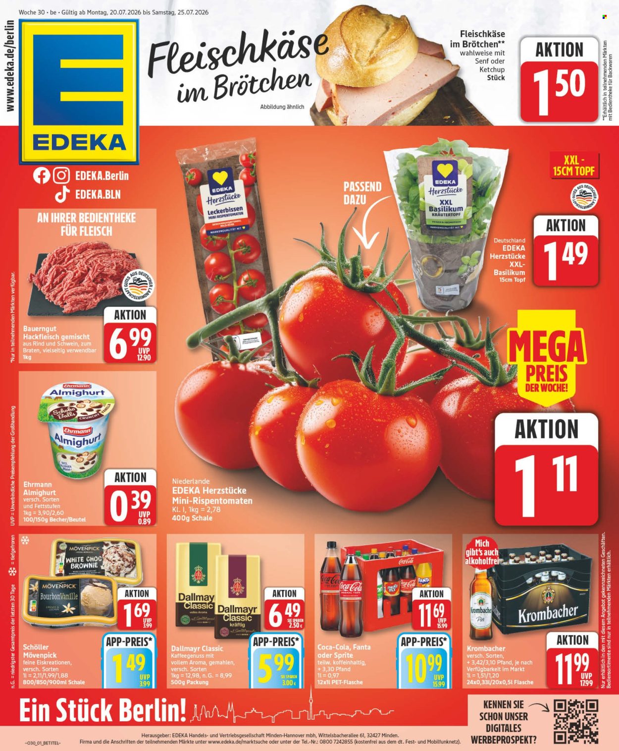 E center Prospekte  - 20.7.2026 - 25.7.2026. Seite 1